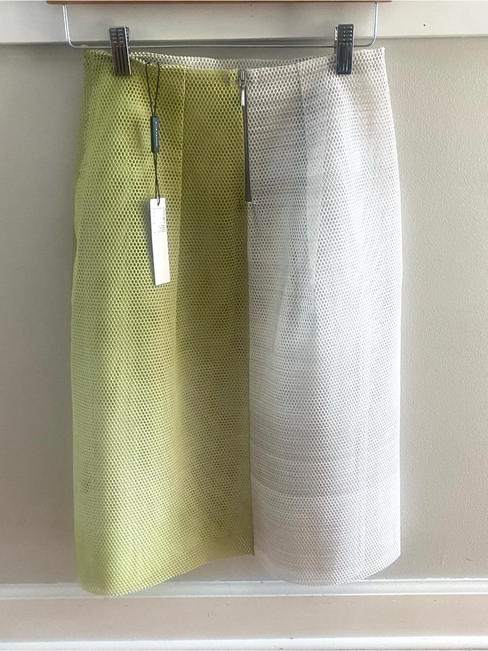 Elie Tahari Ally Dress Soft Citrus Detachable Mesh Skirt Overlay Size 2